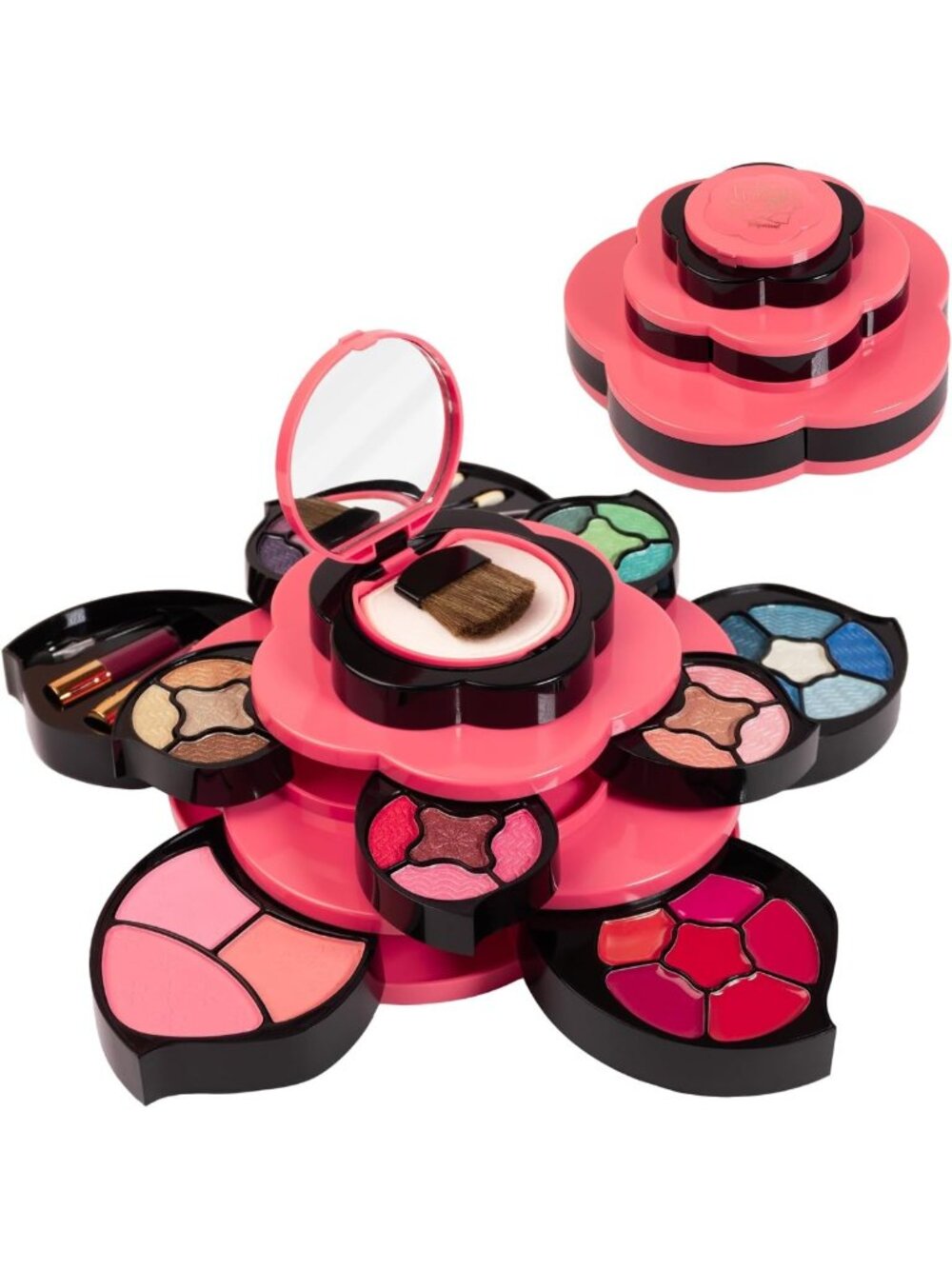 Teen Makeup Kit - Flower Palette Gift Set for Girls 10-12 - 3-Tier Starter Kit
